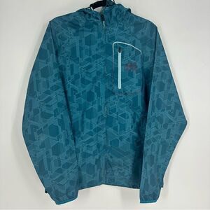 ECKO FUNCTION Men’s Teal Graphic Lightweight Zip Up Hooded Jacket Sz Small